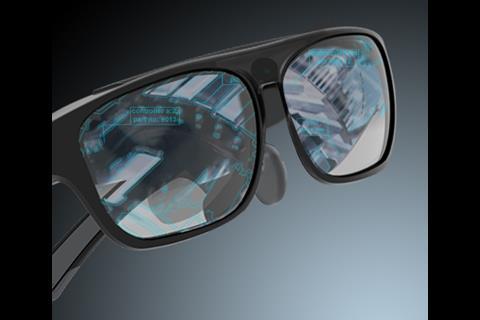 Augumented reality glasses enable onshore control centres to have the same visual image as the crew member. Image: SK